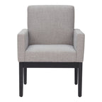 Gray and Black Upholstered Dining Arm Chair