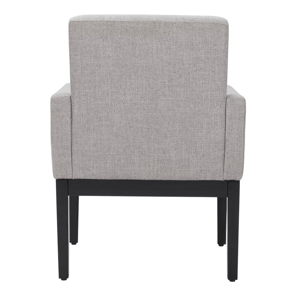 Gray and Black Upholstered Dining Arm Chair