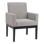 Gray and Black Upholstered Dining Arm Chair