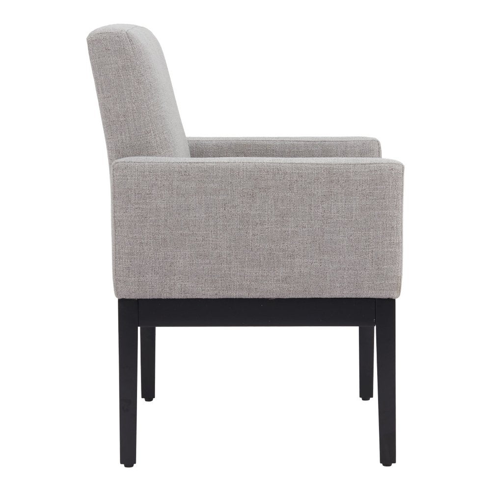 Gray and Black Upholstered Dining Arm Chair