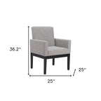 Gray and Black Upholstered Dining Arm Chair