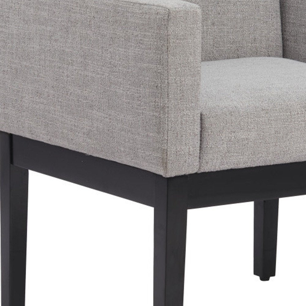 Gray and Black Upholstered Dining Arm Chair