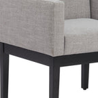 Gray and Black Upholstered Dining Arm Chair