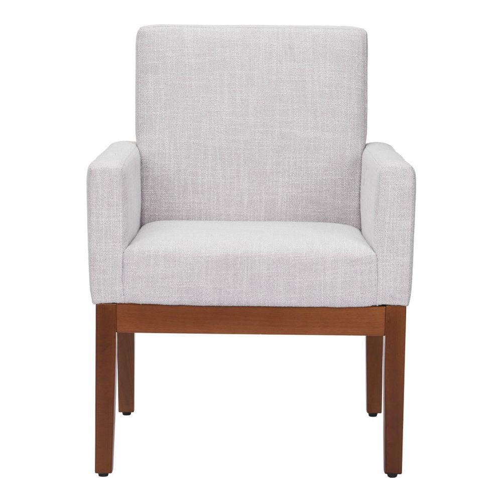 Gray and Black Upholstered Dining Arm Chair