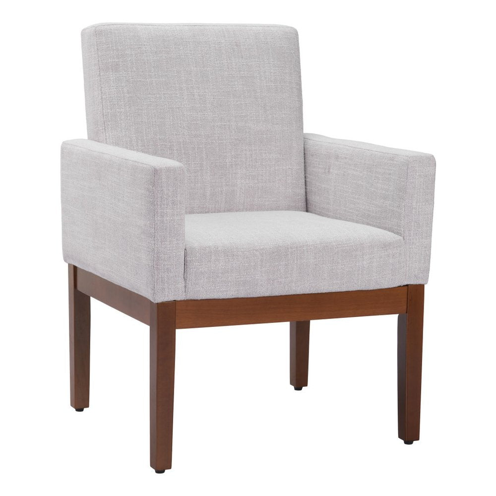 Gray and Black Upholstered Dining Arm Chair