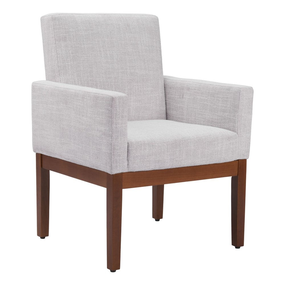 Gray and Black Upholstered Dining Arm Chair