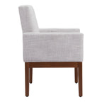 Gray and Black Upholstered Dining Arm Chair