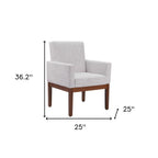 Gray and Black Upholstered Dining Arm Chair