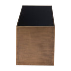 48" Black and Brass Mirrored Glass and Steel Solid Coffee Table