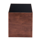 32" Black and Copper Mirrored Glass and Steel Solid Coffee Table