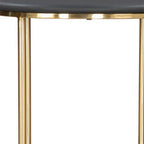 18" Black Faux Marble and Wood Round Coffee Table