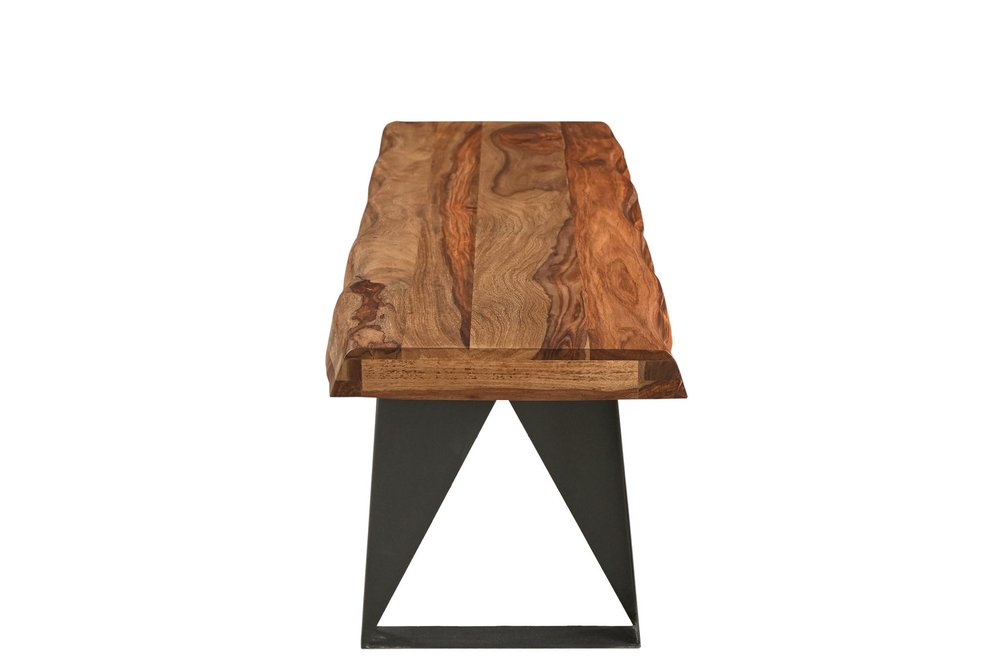 Six Piece Brown and Black Solid Wood Dining Set with Four Chairs