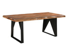 Six Piece Brown and Black Solid Wood Dining Set with Four Chairs