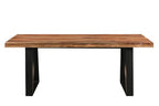 Six Piece Brown and Black Solid Wood Dining Set with Four Chairs