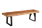 Six Piece Brown and Black Solid Wood Dining Set with Four Chairs
