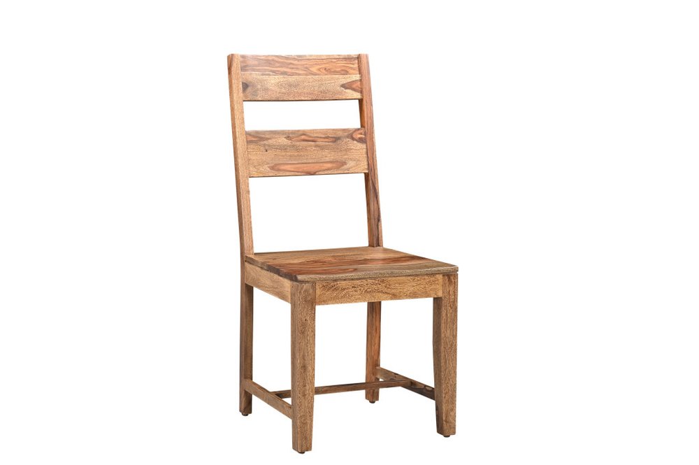 Seven Piece Brown and Black Solid Wood Dining Set with Six Chairs