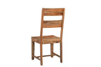 Six Piece Brown Solid Wood Dining Set with Four Chairs