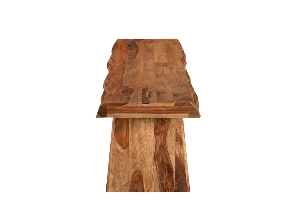 Six Piece Brown Solid Wood Dining Set with Four Chairs