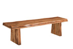 Six Piece Brown Solid Wood Dining Set with Four Chairs