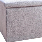15" Gray Boucle Cube Ottoman With Storage