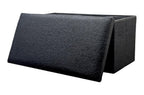 15" Black Boucle Cube Ottoman With Storage