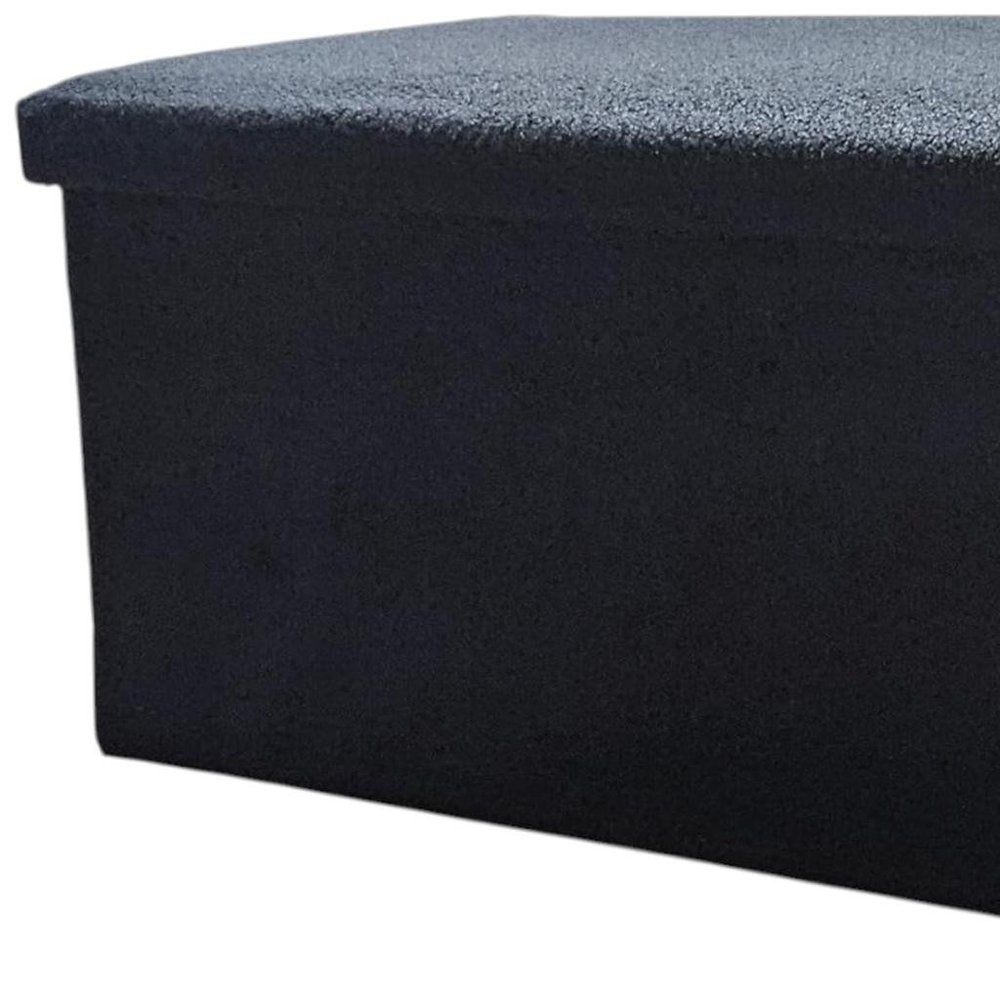 15" Black Boucle Cube Ottoman With Storage