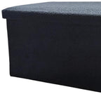 15" Black Boucle Cube Ottoman With Storage