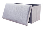 15" Gray Boucle Cube Ottoman With Storage