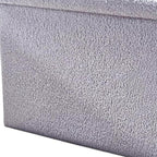 15" Gray Boucle Cube Ottoman With Storage
