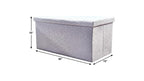 15" Gray Boucle Cube Ottoman With Storage