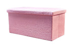 30" Pink Boucle Ottoman With Storage