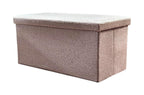 15" Taupe Boucle Cube Ottoman With Storage