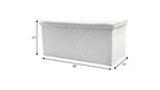 15" White Boucle Cube Ottoman With Storage
