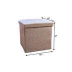 12" White Boucle Cube Ottoman With Storage