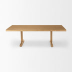 55" Natural Solid Wood Double Pedestal Coffee Table