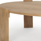 48" Natural Solid Wood Oval Coffee Table