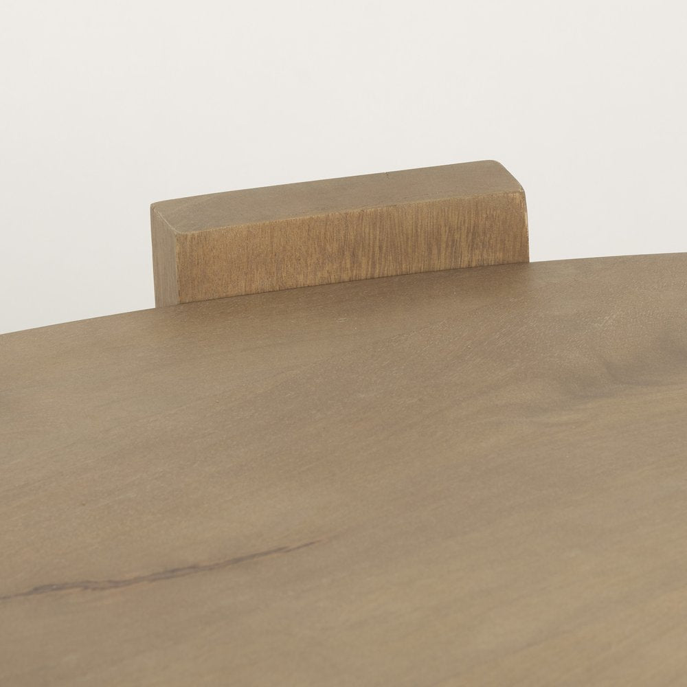 48" Natural Solid Wood Oval Coffee Table