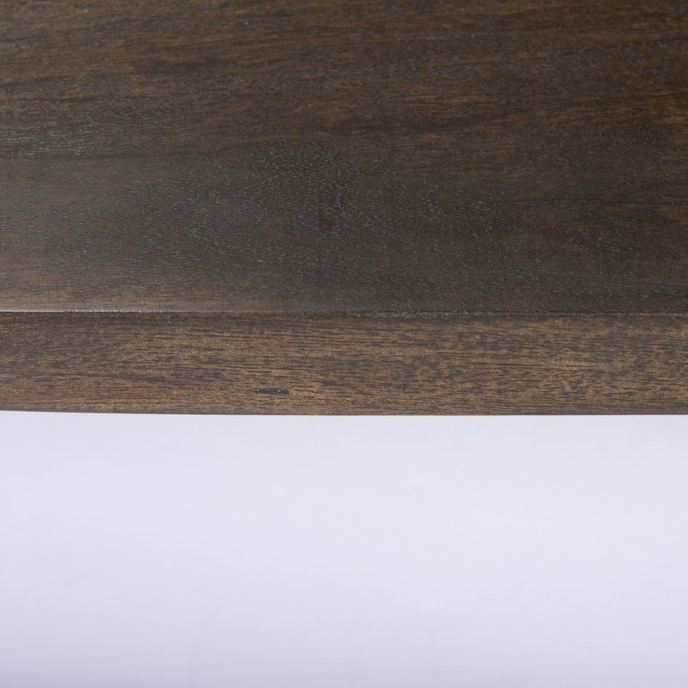 55" Dark Brown Solid Wood Double Pedestal Coffee Table