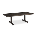 55" Dark Brown Solid Wood Double Pedestal Coffee Table