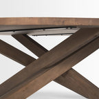 42" Brown Solid Wood Round Cross Legs Coffee Table