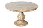 Five Piece Natural Round Solid Wood Dining Set with Four Chairs