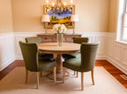 Five Piece Natural Round Solid Wood Dining Set with Four Chairs