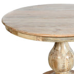 Five Piece Dark Brown Round Solid Wood Dining Set with Four Chairs