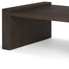 48" Dark Brown Solid Wood Sled Coffee Table