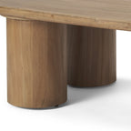 55" Natural Solid Wood Oval Coffee Table