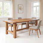95" Natural Reclaimed Wood Trestle Base Dining Table