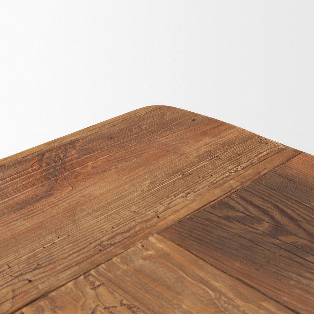 95" Natural Reclaimed Wood Trestle Base Dining Table