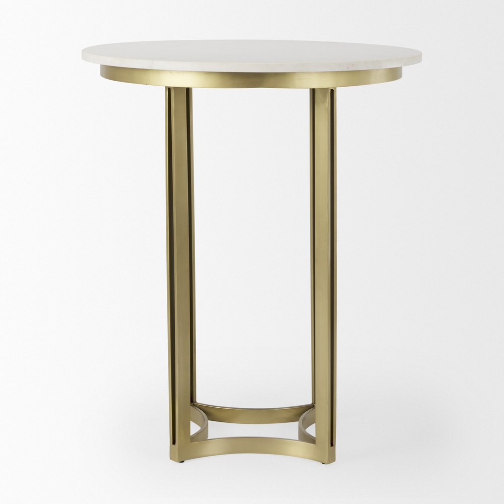 36" Gray Marble Pedestal Base Round Top Dining Table