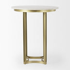 36" Gray Marble Pedestal Base Round Top Dining Table