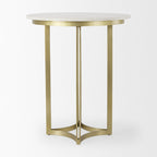 36" Gray Marble Pedestal Base Round Top Dining Table